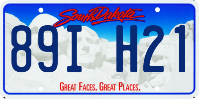 SD license plate 89IH21