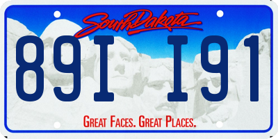 SD license plate 89II91