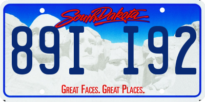 SD license plate 89II92