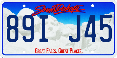 SD license plate 89IJ45