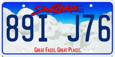 SD license plate 89IJ76