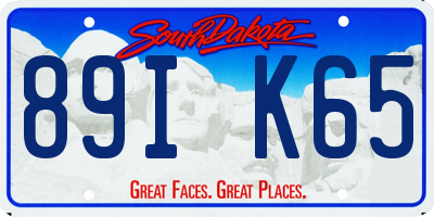 SD license plate 89IK65