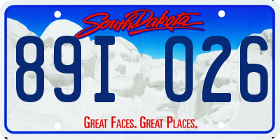 SD license plate 89IO26