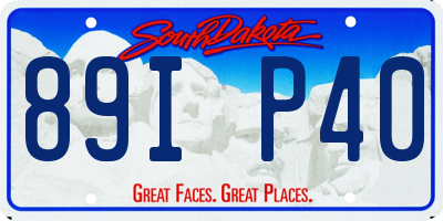 SD license plate 89IP40