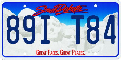 SD license plate 89IT84