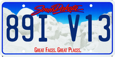 SD license plate 89IV13