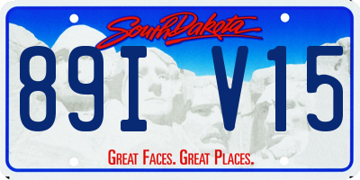 SD license plate 89IV15