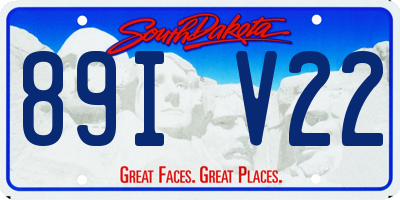 SD license plate 89IV22