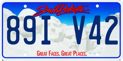 SD license plate 89IV42