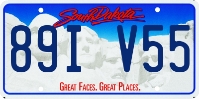 SD license plate 89IV55