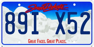 SD license plate 89IX52