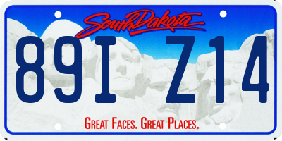 SD license plate 89IZ14