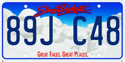 SD license plate 89JC48