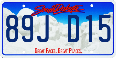 SD license plate 89JD15