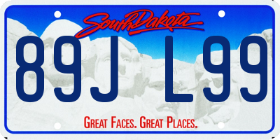 SD license plate 89JL99