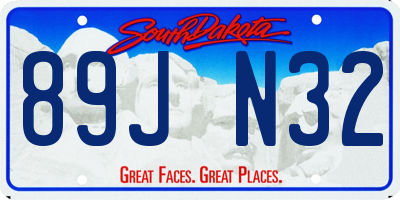 SD license plate 89JN32