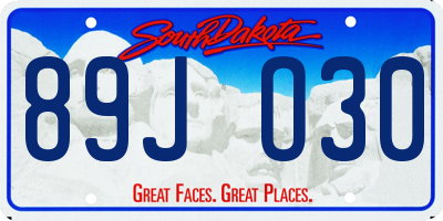 SD license plate 89JO30