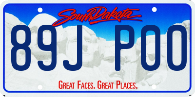 SD license plate 89JP00