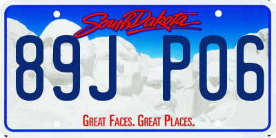 SD license plate 89JP06