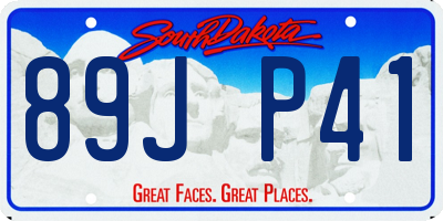 SD license plate 89JP41