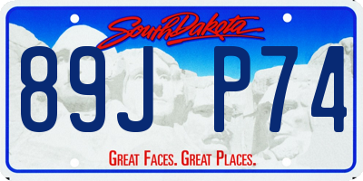 SD license plate 89JP74