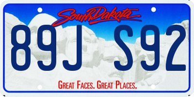 SD license plate 89JS92