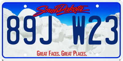 SD license plate 89JW23