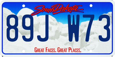 SD license plate 89JW73