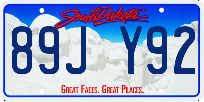 SD license plate 89JY92