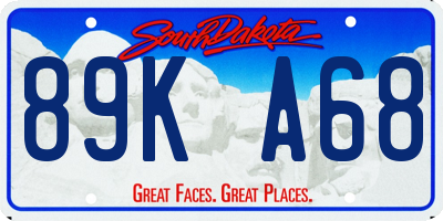 SD license plate 89KA68