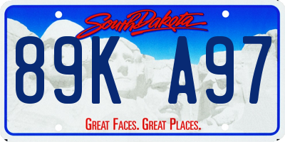 SD license plate 89KA97