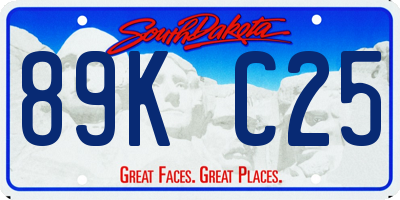 SD license plate 89KC25