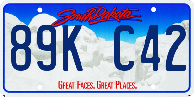 SD license plate 89KC42
