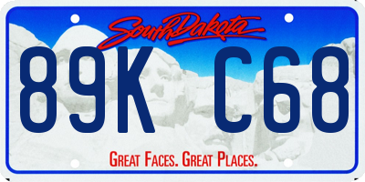 SD license plate 89KC68