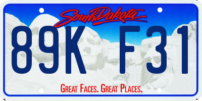 SD license plate 89KF31
