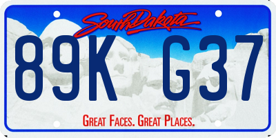 SD license plate 89KG37