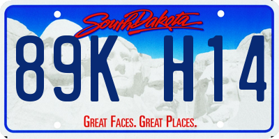 SD license plate 89KH14