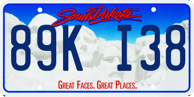 SD license plate 89KI38