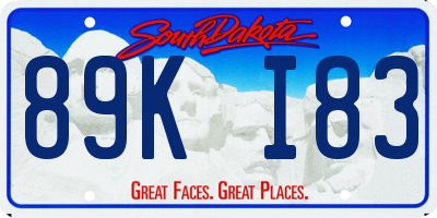 SD license plate 89KI83