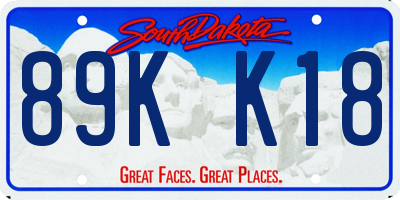 SD license plate 89KK18