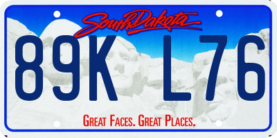 SD license plate 89KL76