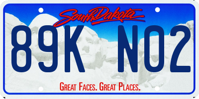 SD license plate 89KN02