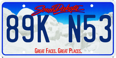 SD license plate 89KN53