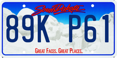 SD license plate 89KP61