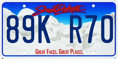 SD license plate 89KR70