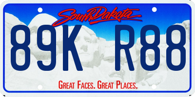 SD license plate 89KR88