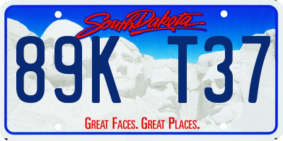 SD license plate 89KT37