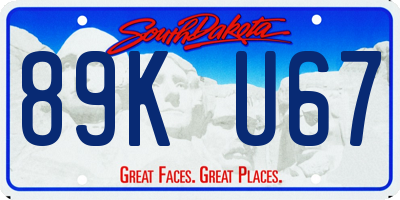 SD license plate 89KU67