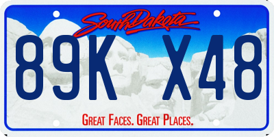 SD license plate 89KX48