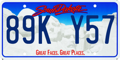 SD license plate 89KY57